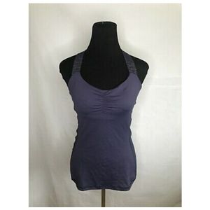 LULULEMON Size 8 Racerback Purple Black Tank Top